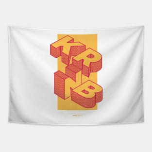 Korean RnB Hip-hop Pop Music With Yellow Blocked Letters Tapestry