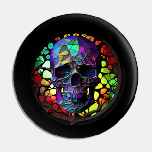 Skull Stained Glass Pin