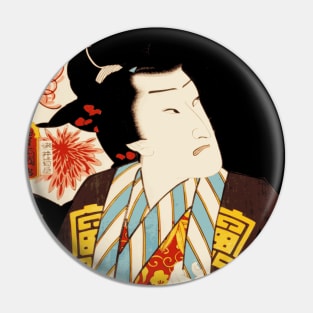 Kabuki Actor As Samurai Warrior With Brown Robe #20 Pin