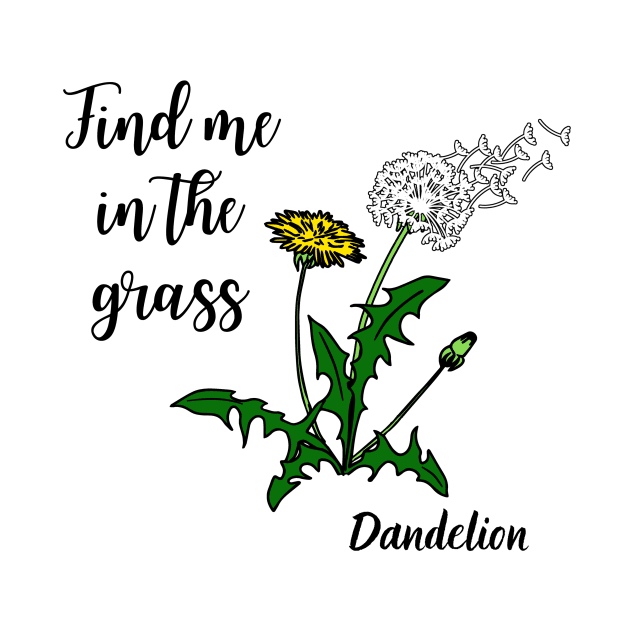 Find me in the grass Dandelion by Kamila's Ideas