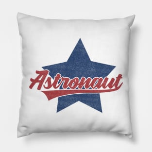 nasa astronaut lettering text with star vintage style Pillow