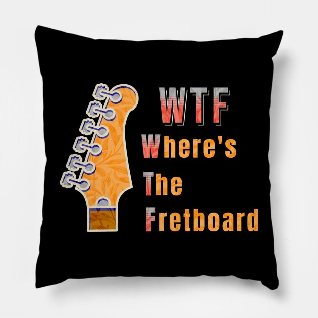 WTF Where's The Guitar Fretboard Pillow by antarte