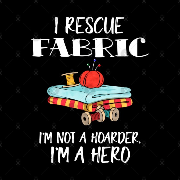 Sewing Gift Crafting Quilting Knitting I Rescue Fabric Print by Linco