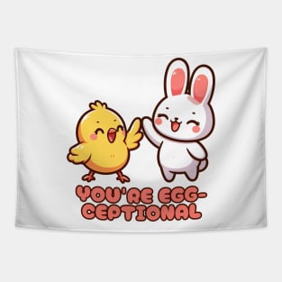 Egg-ceptional Bunny High Five Tapestry