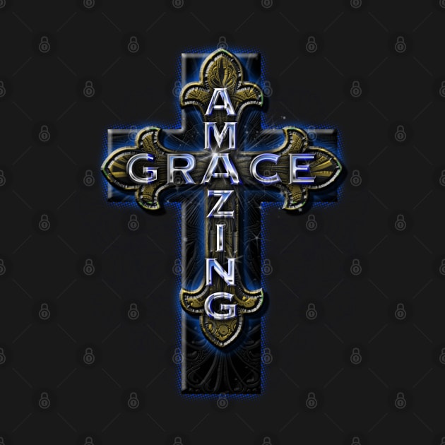 Amazing Grace Ornate Cross by PacPrintwear8