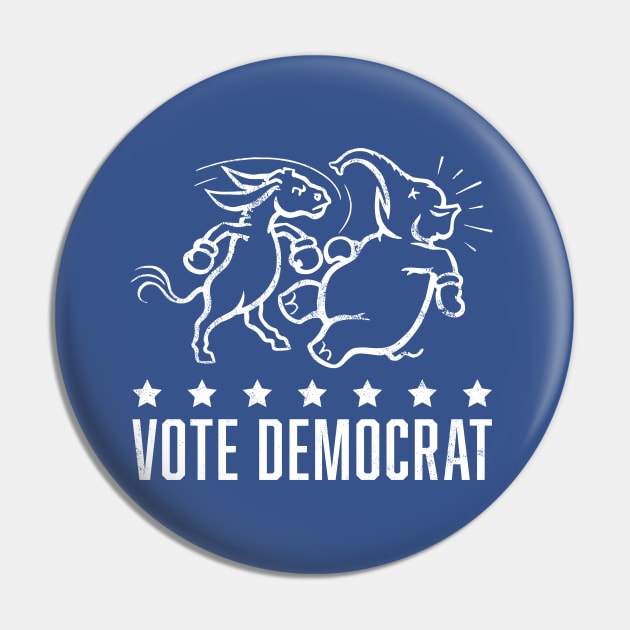 Vintage 1950's Vote Democrat Boxing Donkey (White) Pin by From The Trail