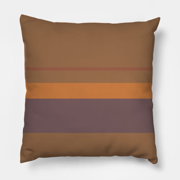 An astonishing customization of Faded Blue, Dirt, Deep Taupe, Earth and Dull Orange stripes. Pillow by Sociable Stripes