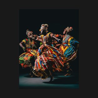 Captivating African Tribe Dancing Photograph - Dynamic Cultural Wall Art Print for Bohemian Home Decor and Travel Lovers T-Shirt