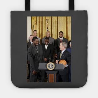 Detroit Pistons congratulated by George Bush Tote