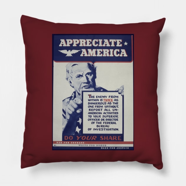 Do Your Share! Pillow by Dick Tatter's Fun House