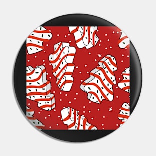 Red Christmas Tree Cake Pin