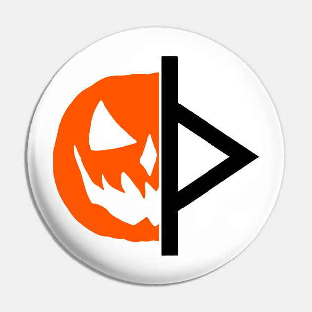 Curse of Michael Myers pumpkin / thorn symbol Thurisaz Pin TeePublic