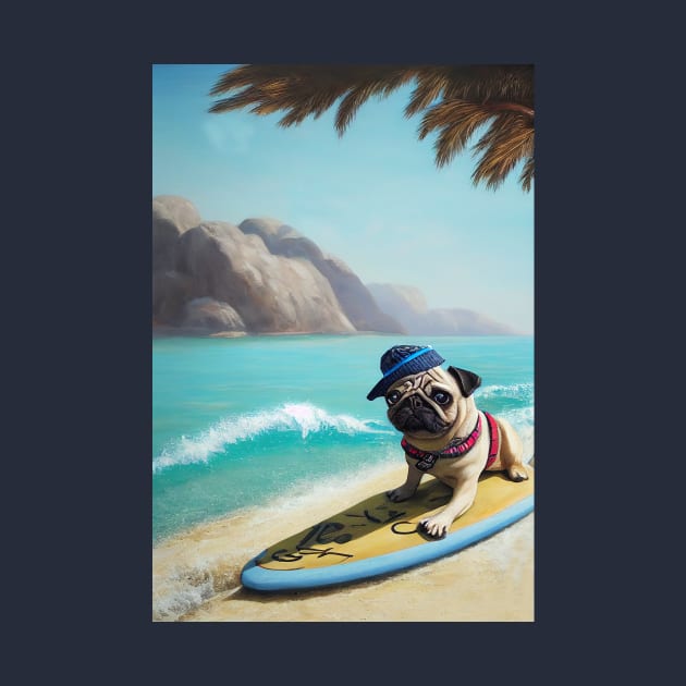 Pug surfing by Cheebies