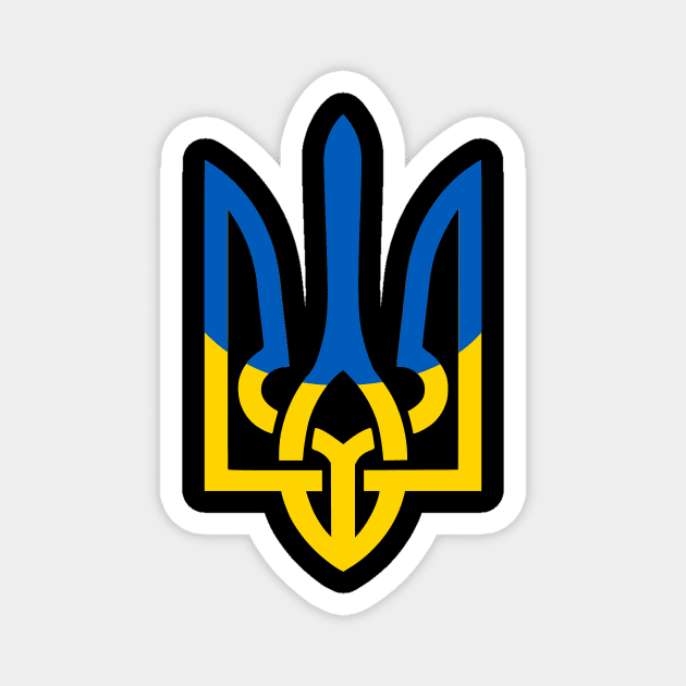 Ukrainian Trident Symbol Ukrainian flag Magnet by Yasna