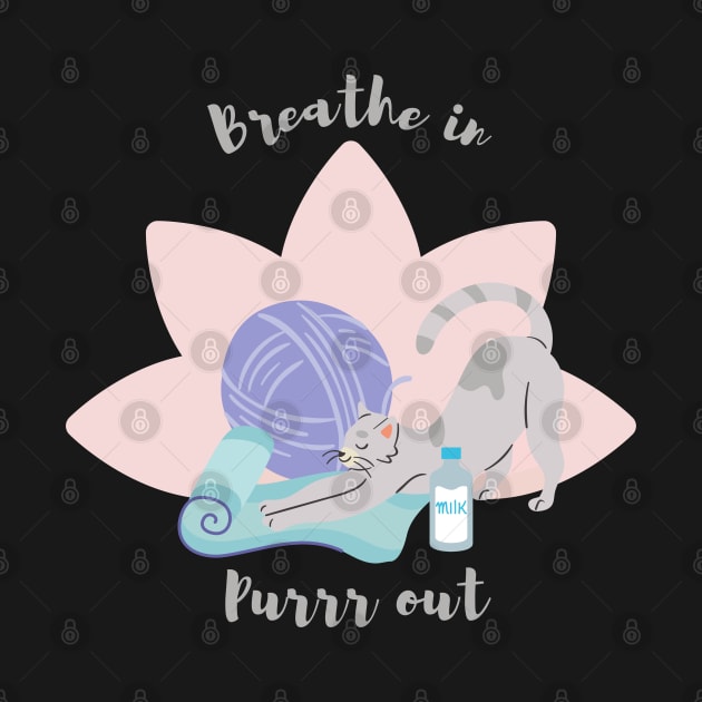 Yoga cat - breath in purr out by LittleAna