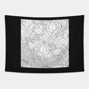 Non Colored Pattern with Floral Motifs Tapestry