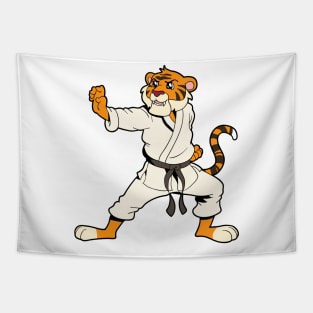 Comic tiger does karate Tapestry