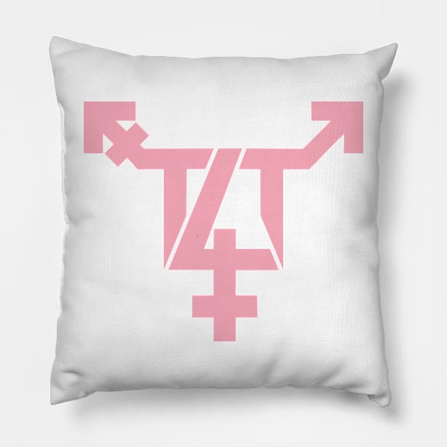 T4T  Symbol - Trans Love - Pink Pillow by LaLunaWinters