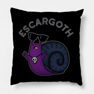 Escar-goth Cute Cool Goth Snail Pun Pillow