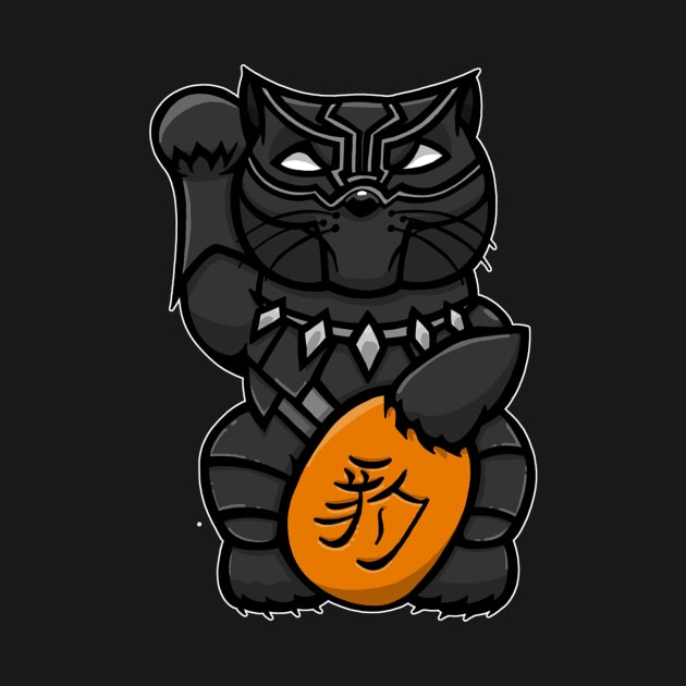 Black Panther Lucky cat by yayzus