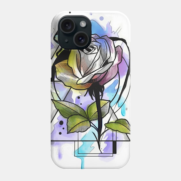 Watercolor Rose Phone Case by Lazrartist