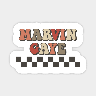 Marvin Gaye Checkered Retro Groovy Style Magnet