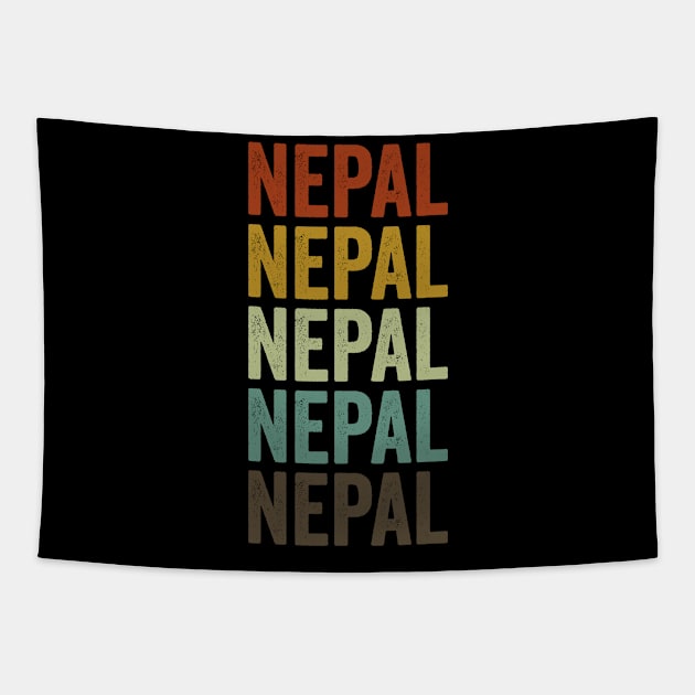 Nepal Retro Vintage Tapestry by Alex21