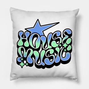 HOUSE MUSIC - Y2K Steez (blue/mint) Pillow