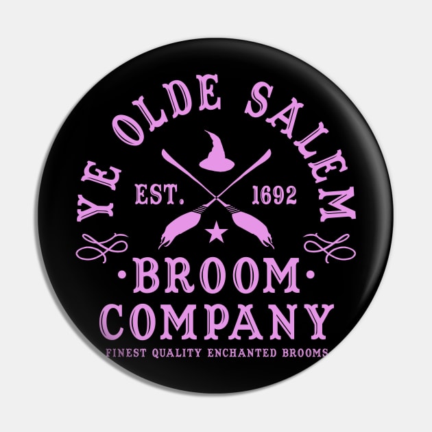 Wiccan Occult Witchcraft Salem Broom Company Pin by ShirtFace