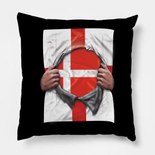 Denmark Flag English Flag Ripped - Gift for Danish From Denmark Pillow