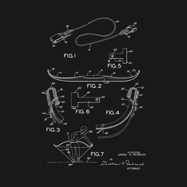 Archery Bow Stringer Vintage Patent Hand Drawing by TheYoungDesigns