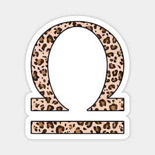 Libra Zodiac Horoscope Symbol in Leopard Print Magnet