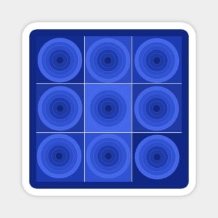 Blue Circles on White Magnet