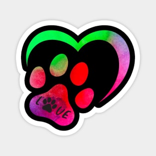 Heart paw dog icon. Magnet