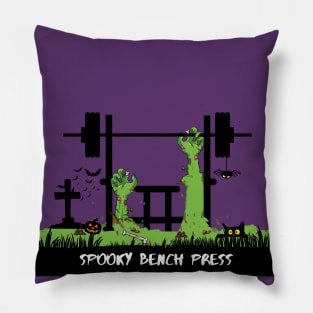 Spooky Zombie Bench Press Halloween Gym Workout Pillow