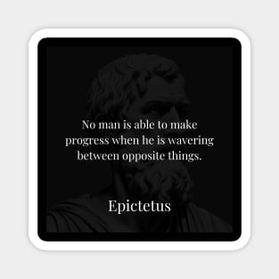 Epictetus's Insight: Progress Demands Steadfast Resolve Magnet