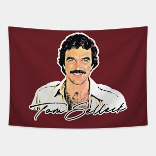 Tom Selleck 80s Aesthetic Design Tapestry