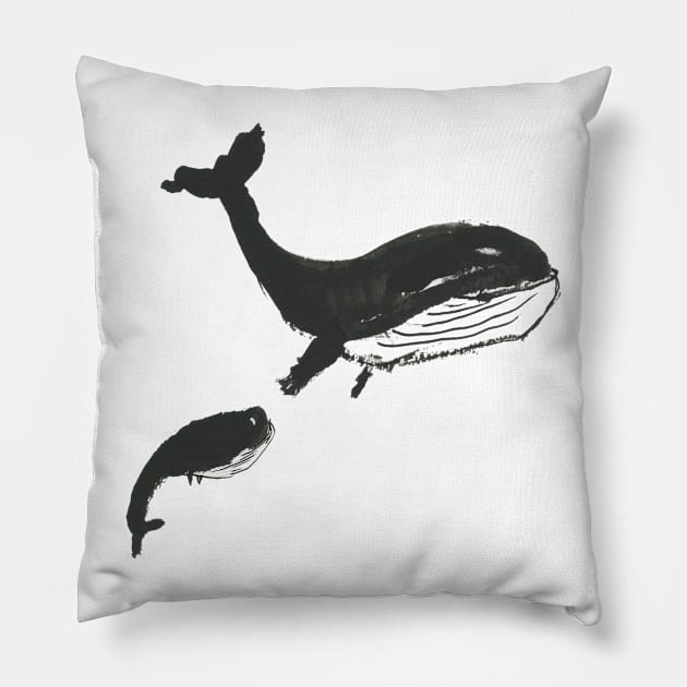 Whales Family Pillow by Bollocks