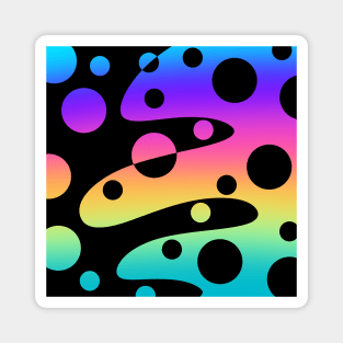 Funky Colorful Gradient and Black Design Magnet