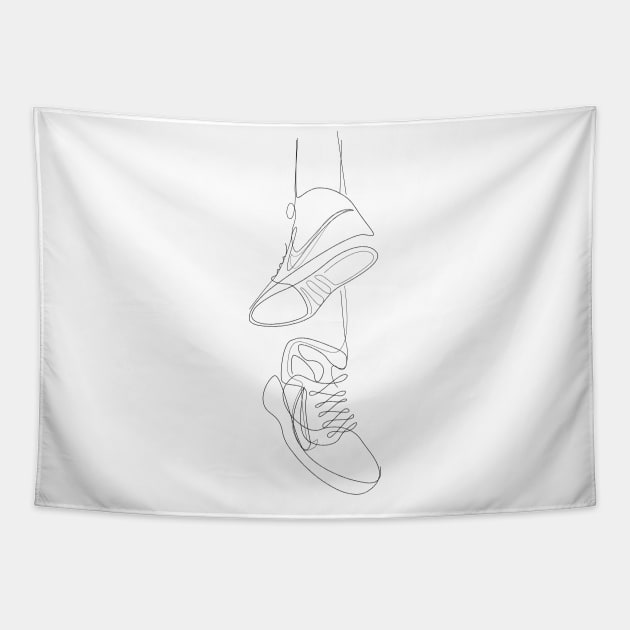 hanging sneakers minmal abstract line art nike shoes sports