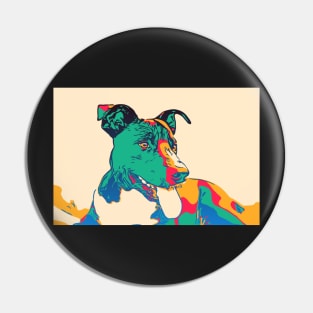 colorful dog Pin