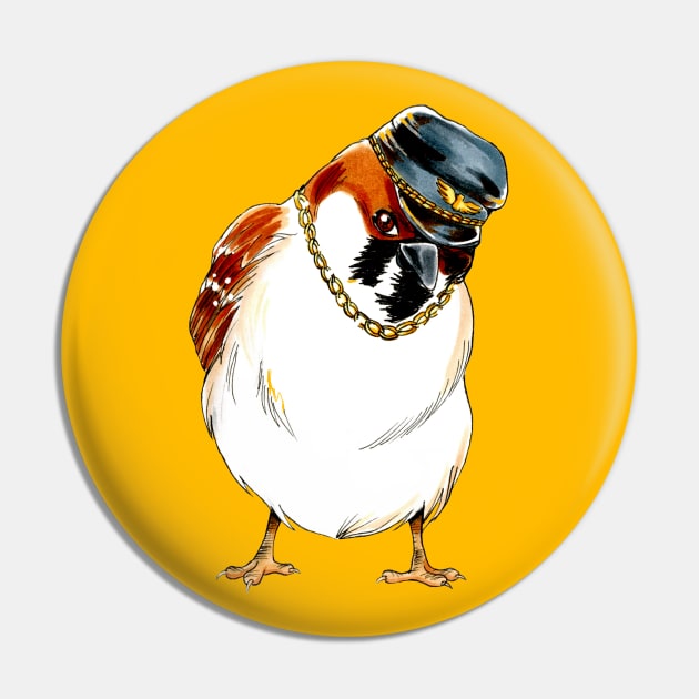 Macho Sparrow Bird Pin by jessicaguarnido