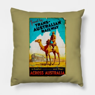 Vintage Trans-Australian Railway Pillow