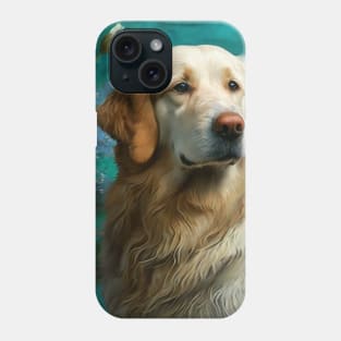 Golden Retriever Posing for a Painting Phone Case