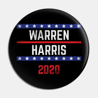 Elizabeth Warren and Kamala Harris on the one ticket? Dare to dream. Presidential race 2020 Distressed text Pin