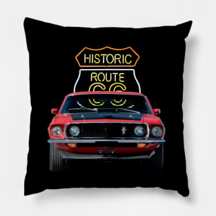 1969 Mustang Mach 1 in our route 66 series on back Pillow