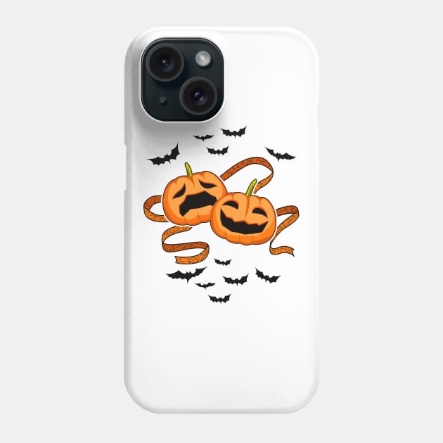 Sad/Smiling Halloween Theatre Pumpkins Phone Case by KsuAnn