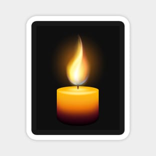 Burning Wax Candle on Black Magnet