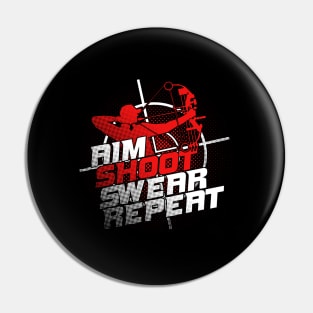 Aim Shoot Swear Repeat Archery Archer Gift Pin