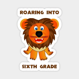 Roaring Into Sixth Grade (Cartoon Lion) Magnet